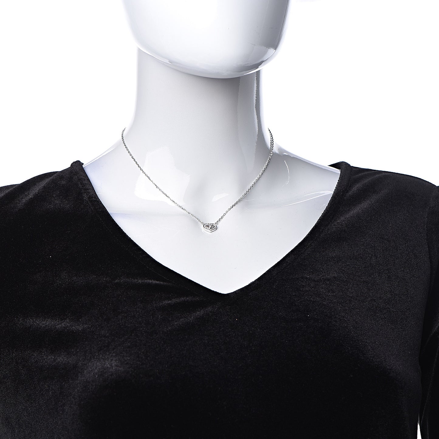 18K White Gold Diamond Hearts and Symbols Necklace
