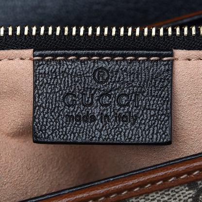 Gucci GG Supreme Monogram Calfskin Small Padlock Flap Pocket Shoulder Bag Beige Black Cuir 6 of 9