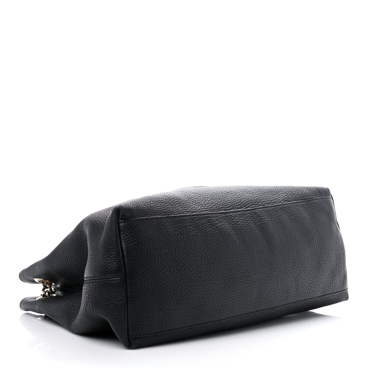 Pebbled Calfskin Medium Soho Chain Shoulder Bag Black