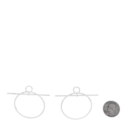 Hermes Sterling Silver MM Loop Earrings 2 of 7