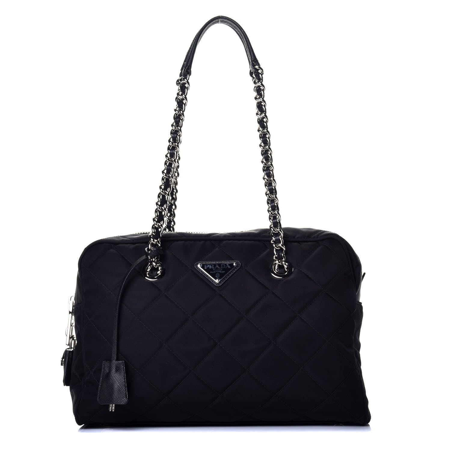 Prada Nylon Tessuto Impuntu Quilted Shoulder Bag Black 1 of 8