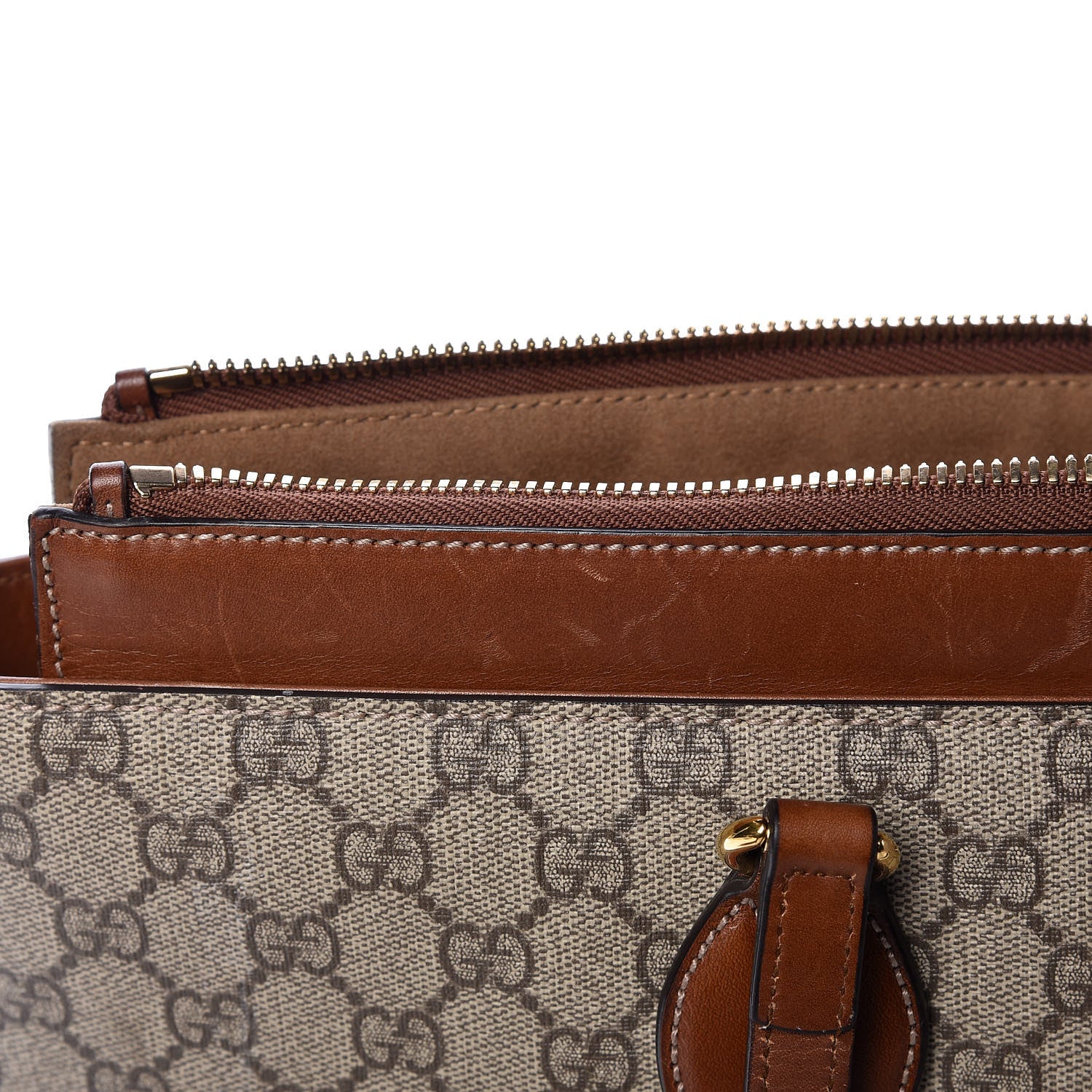 Gucci GG Supreme Monogram Medium Zippered Bucket Tote Beige Tuscany 10 of 15