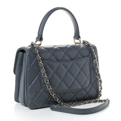 Chanel Lambskin Quilted Small Trendy CC Flap Dual Handle Bag Blue 2 of 4