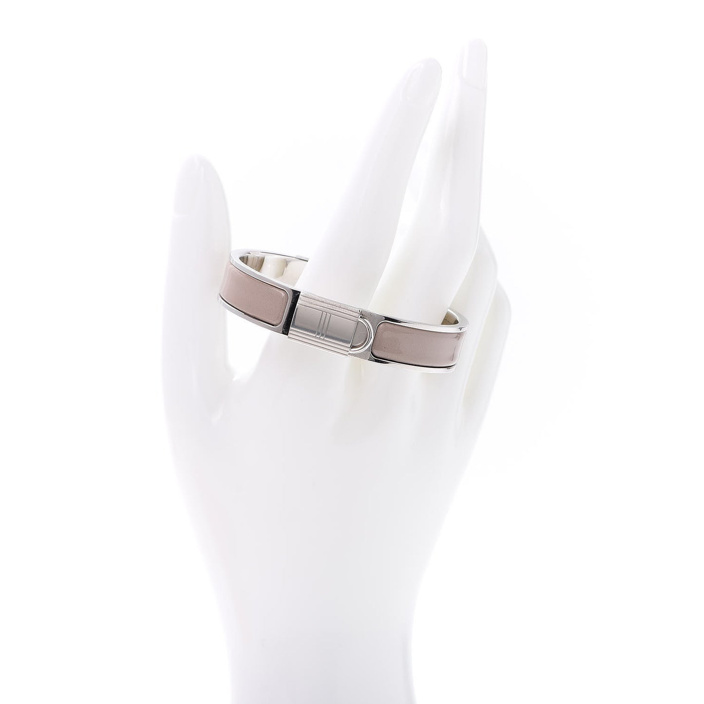 Enamel Narrow Clic Cadenas Bracelet PM Marron Glace