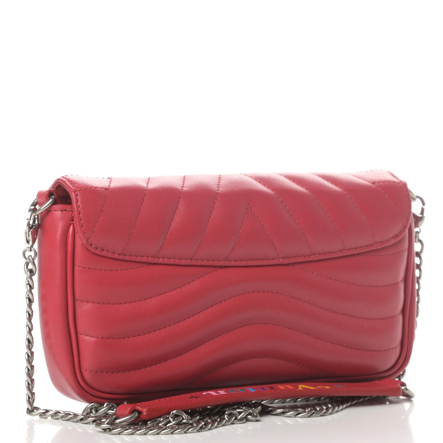 Calfskin New Wave Chain Pochette Scarlet