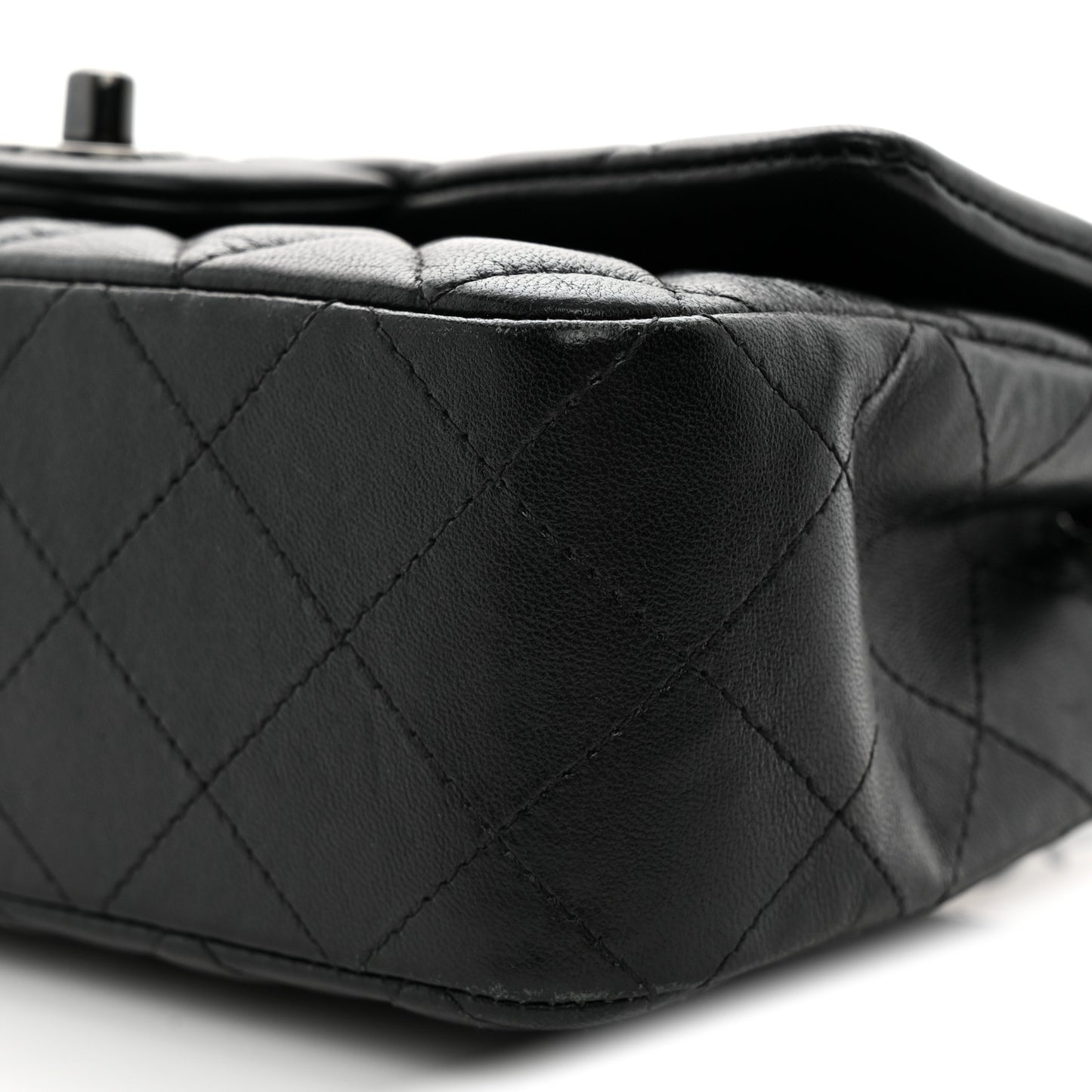 Lambskin Quilted Mini Rectangular Flap So Black