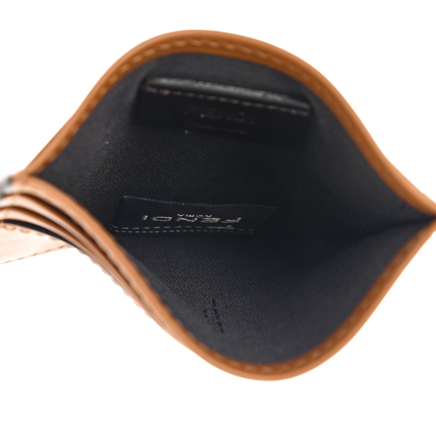 Vitello King Grace Light Logo Embossed Card Holder Cuoio Ebano