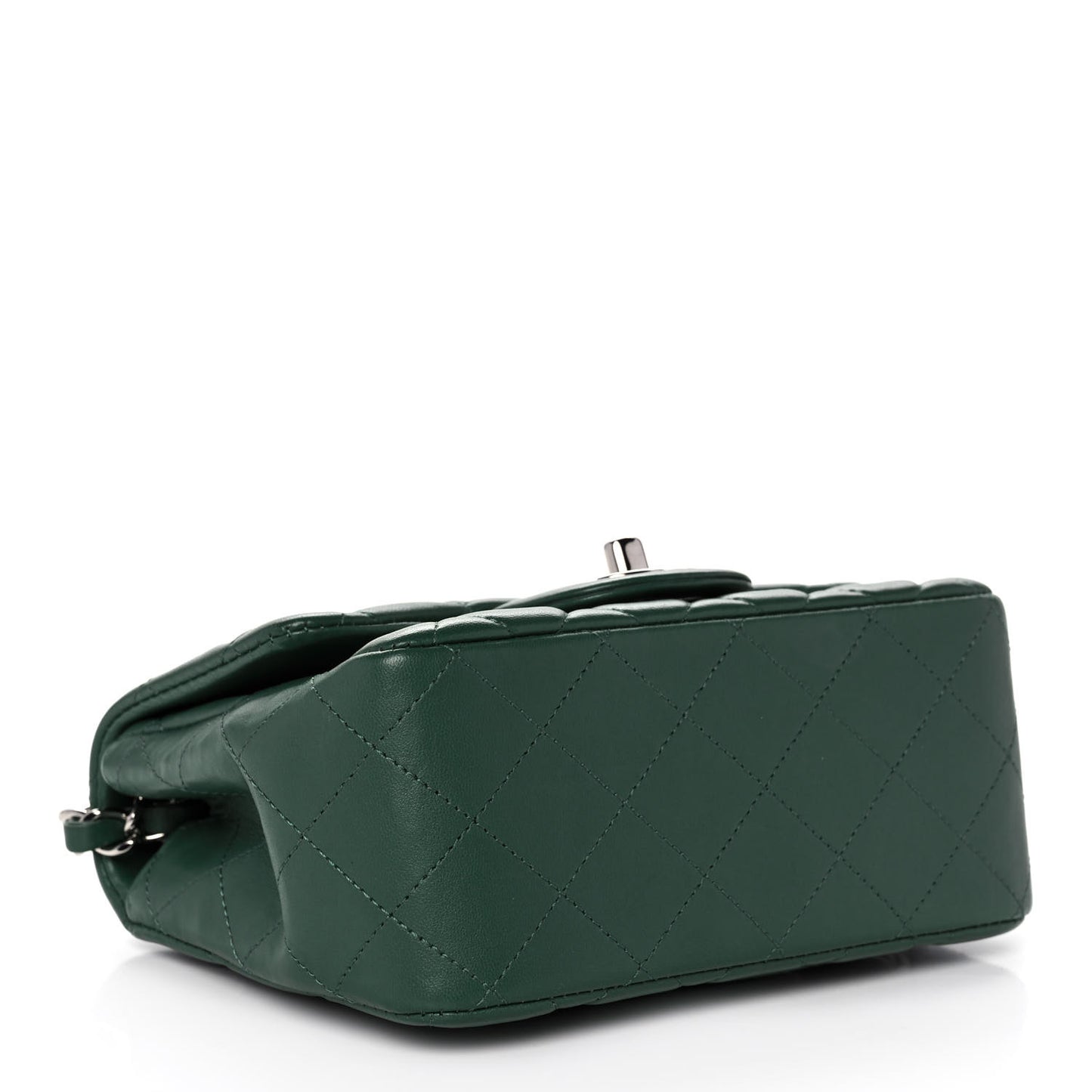 Lambskin Quilted Mini Square Flap Green