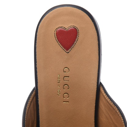 Gucci Calfskin Flower Embroidered Womens Princetown Slippers 38 Black 8 of 11
