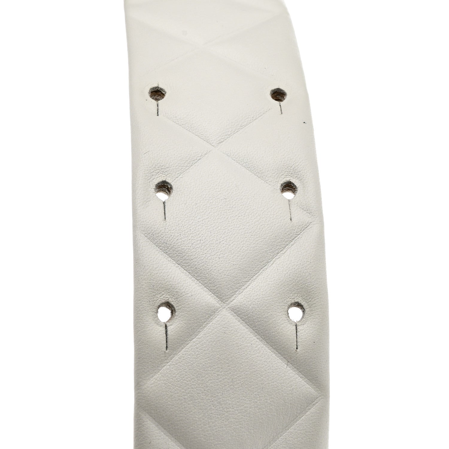 Chanel Lambskin Quilted CC Belt 80 32 White 4 of 10