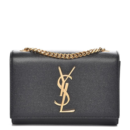 Saint Laurent Grain De Poudre Small Monogram Kate Satchel Black 1 of 6