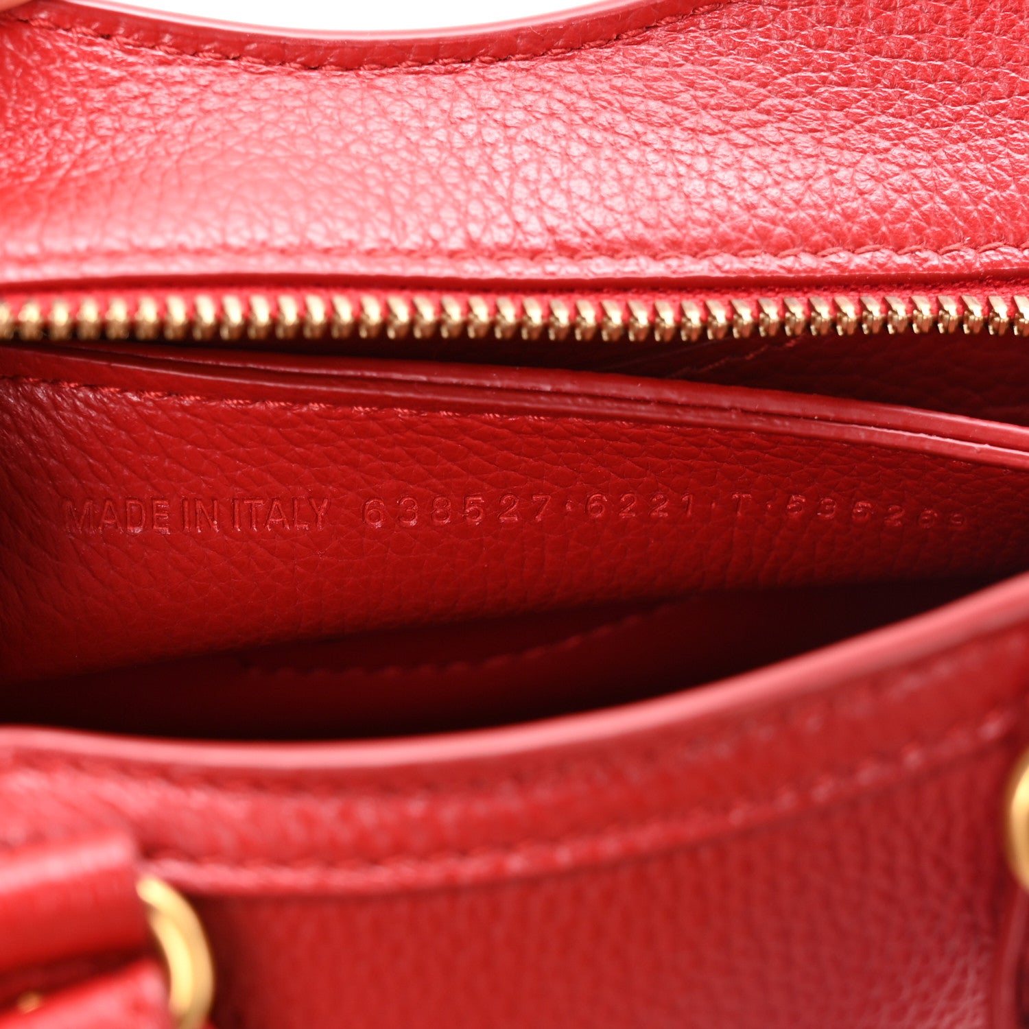 Balenciaga Grained Calfskin Neo Classic Gold Hardware Nano City Crossbody Medium Red 7 of 10