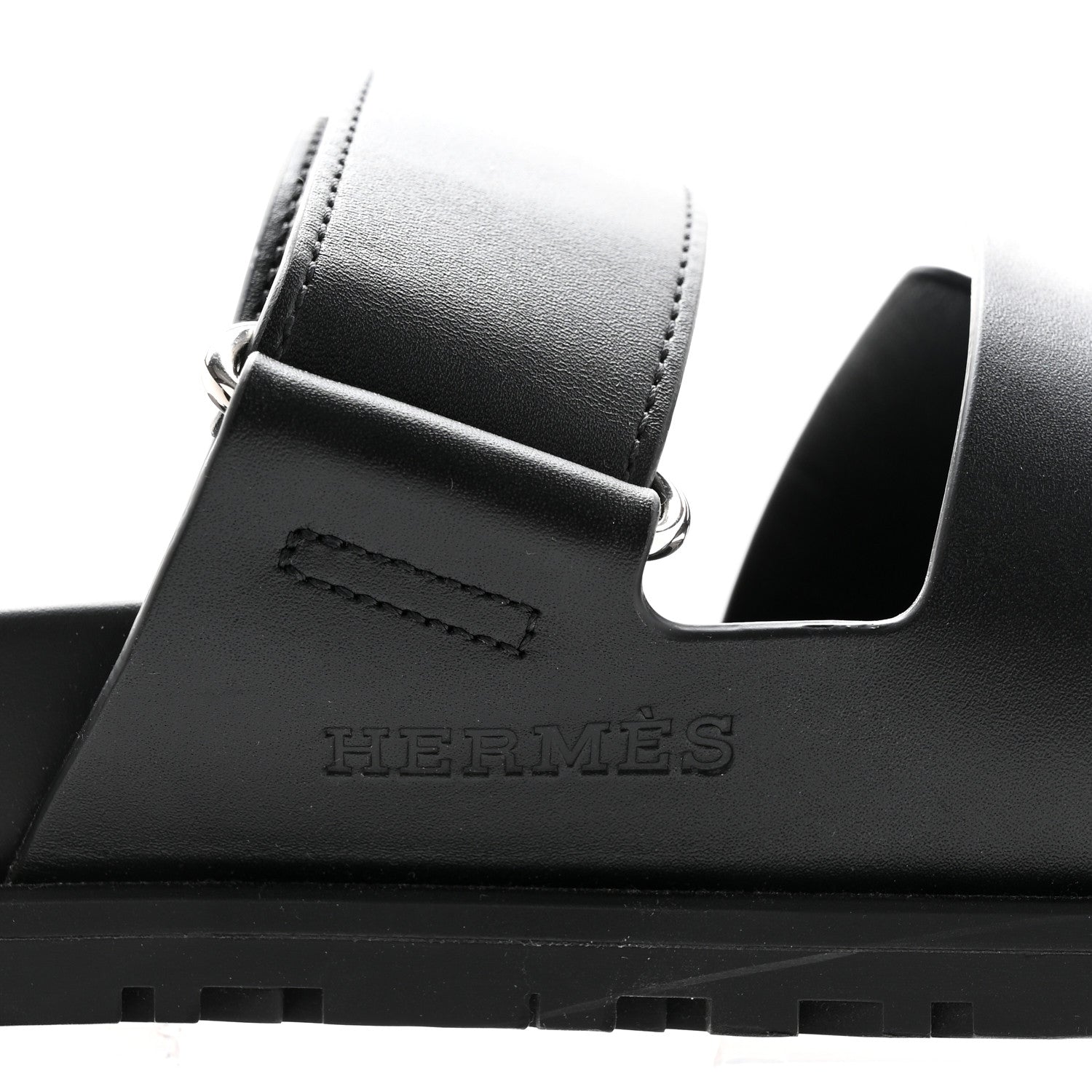 Hermes Calfskin Mens Chypre Sandals 44.5 Black 7 of 11