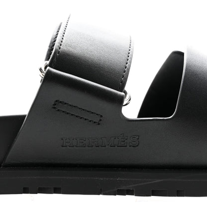 Hermes Calfskin Mens Chypre Sandals 44.5 Black 7 of 11
