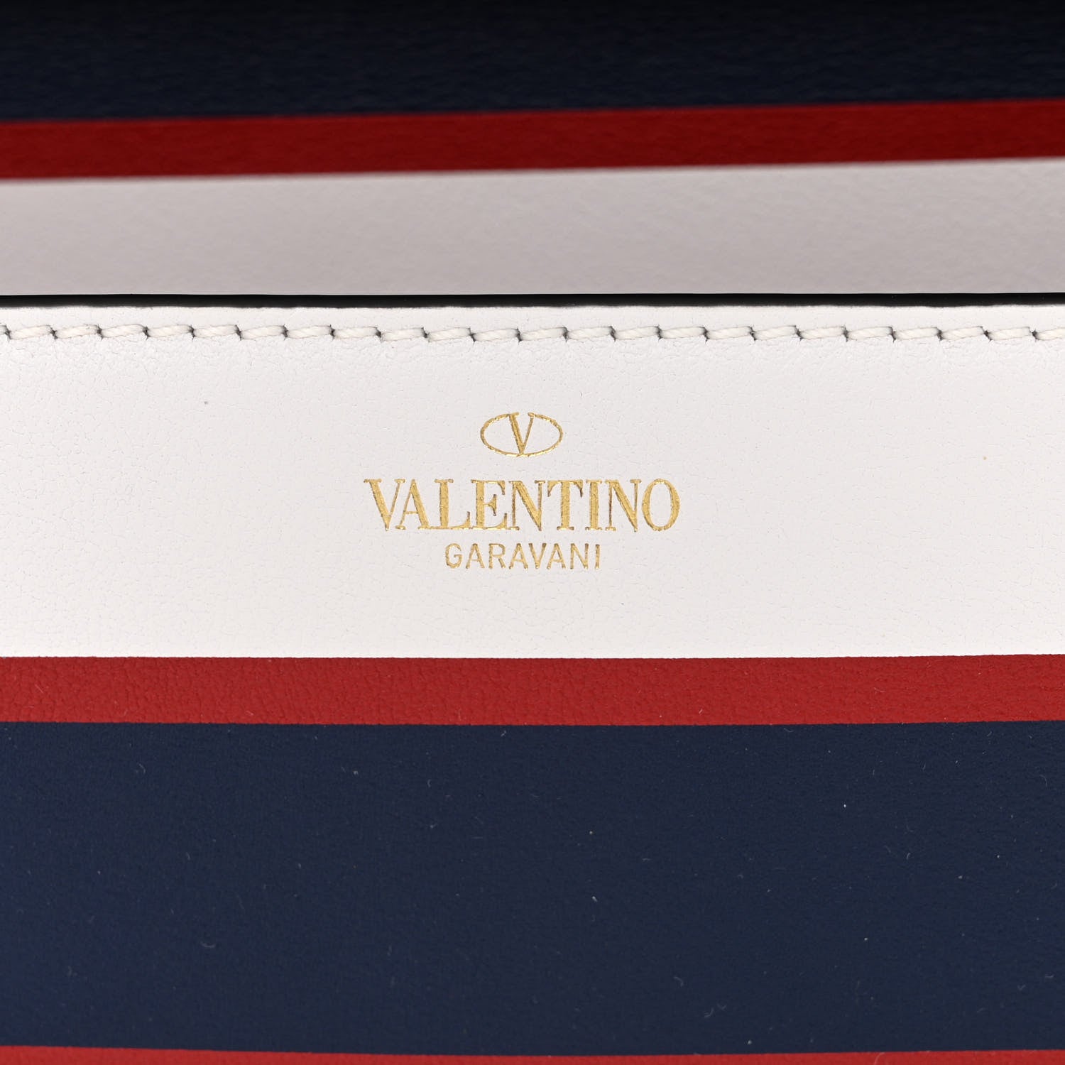 Valentino Garavani Calfskin Striped Vlogo Loco Shoulder Bag White Rouge Pur Worker 6 of 10