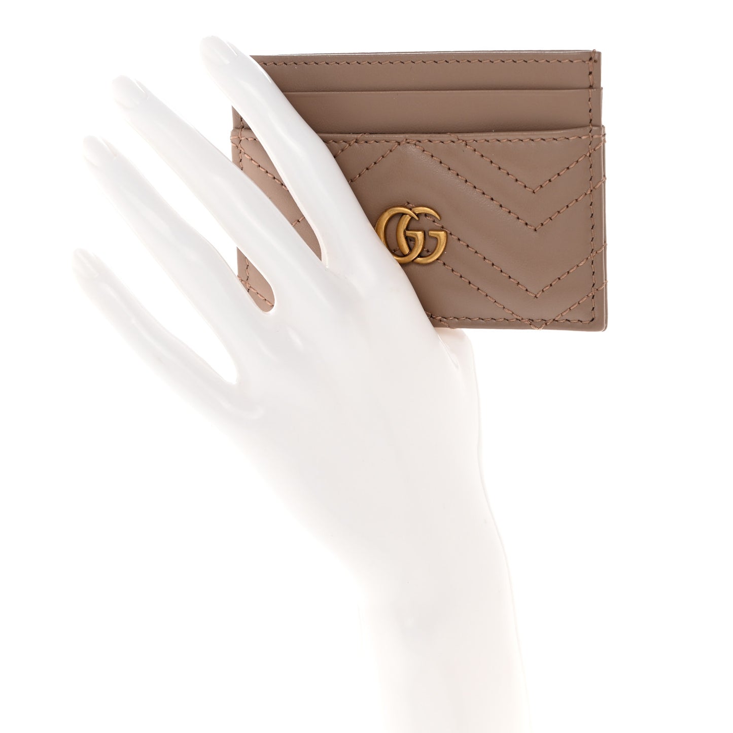 Calfskin Matelasse GG Marmont Card Holder Porcelain Rose