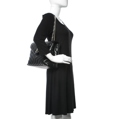 Saint Laurent Calfskin Y Quilted Monogram Medium Loulou Chain Satchel Black 2 of 9