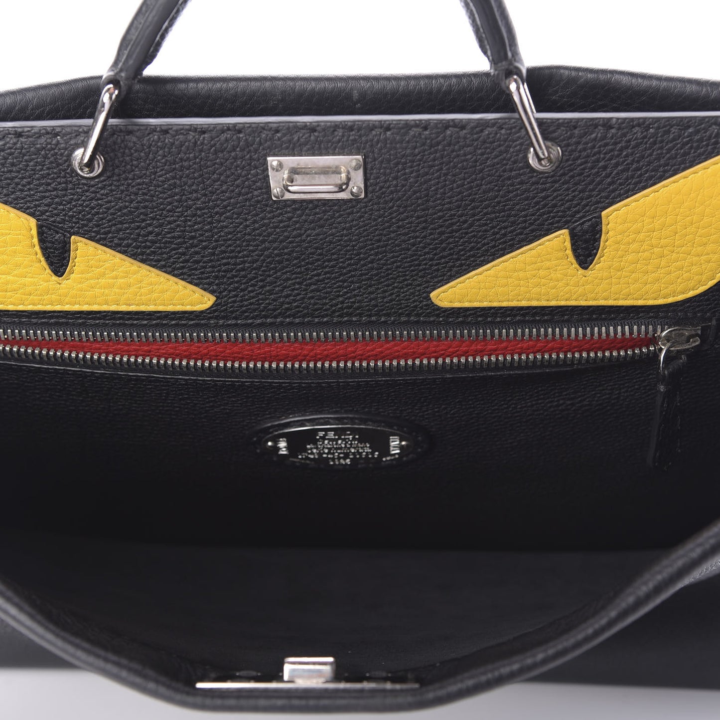 Cuoio Romano Selleria Monster Eyes Inlay Large Mens Peekaboo Iconic Essential Satchel Black Sunflower