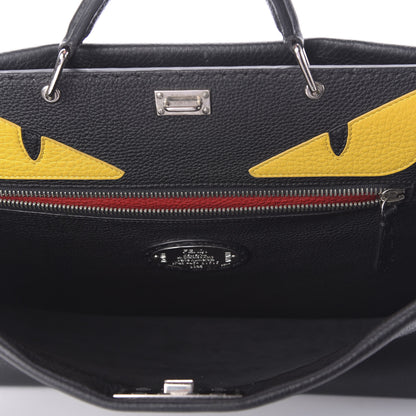 Fendi Cuoio Romano Selleria Monster Eyes Inlay Large Mens Peekaboo Iconic Essential Satchel Black Sunflower 6 of 13
