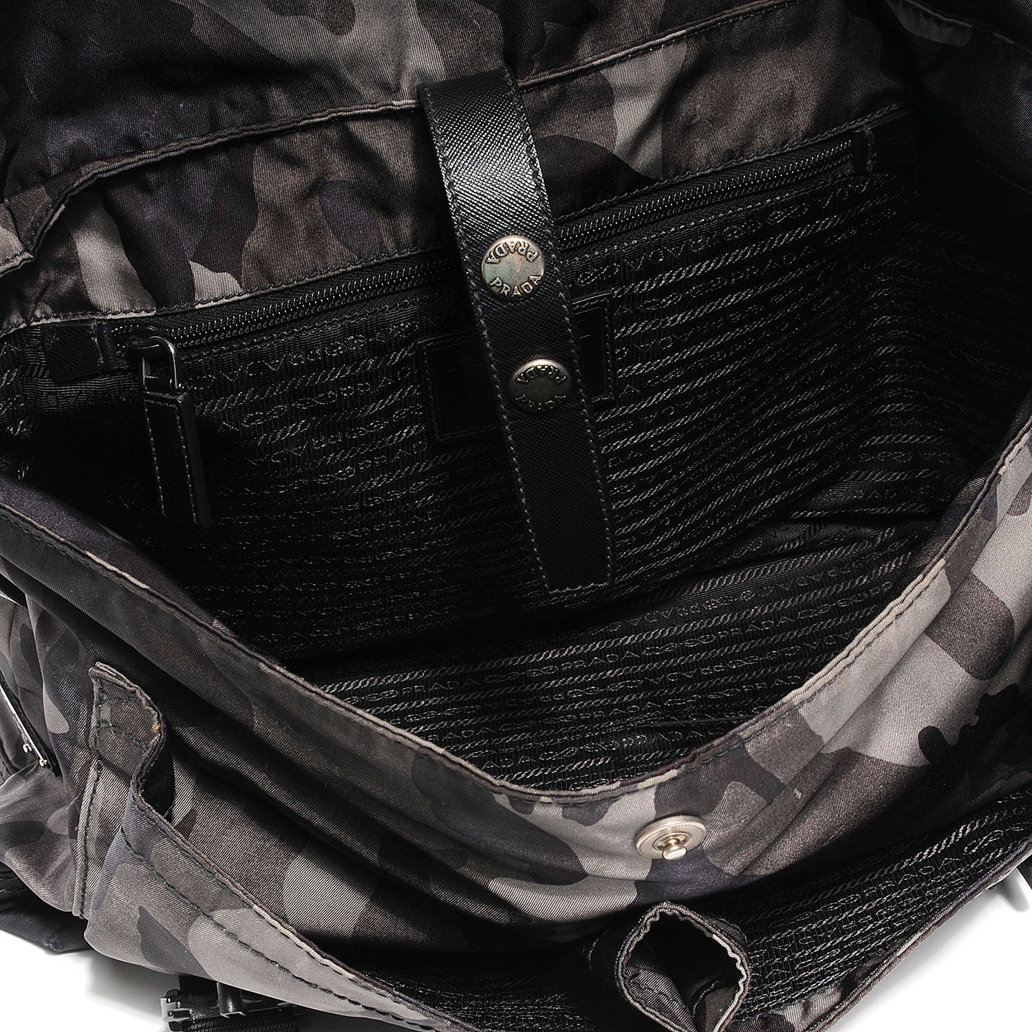Prada Tessuto Nylon Camouflage Messenger Bag Fumo 6 of 9