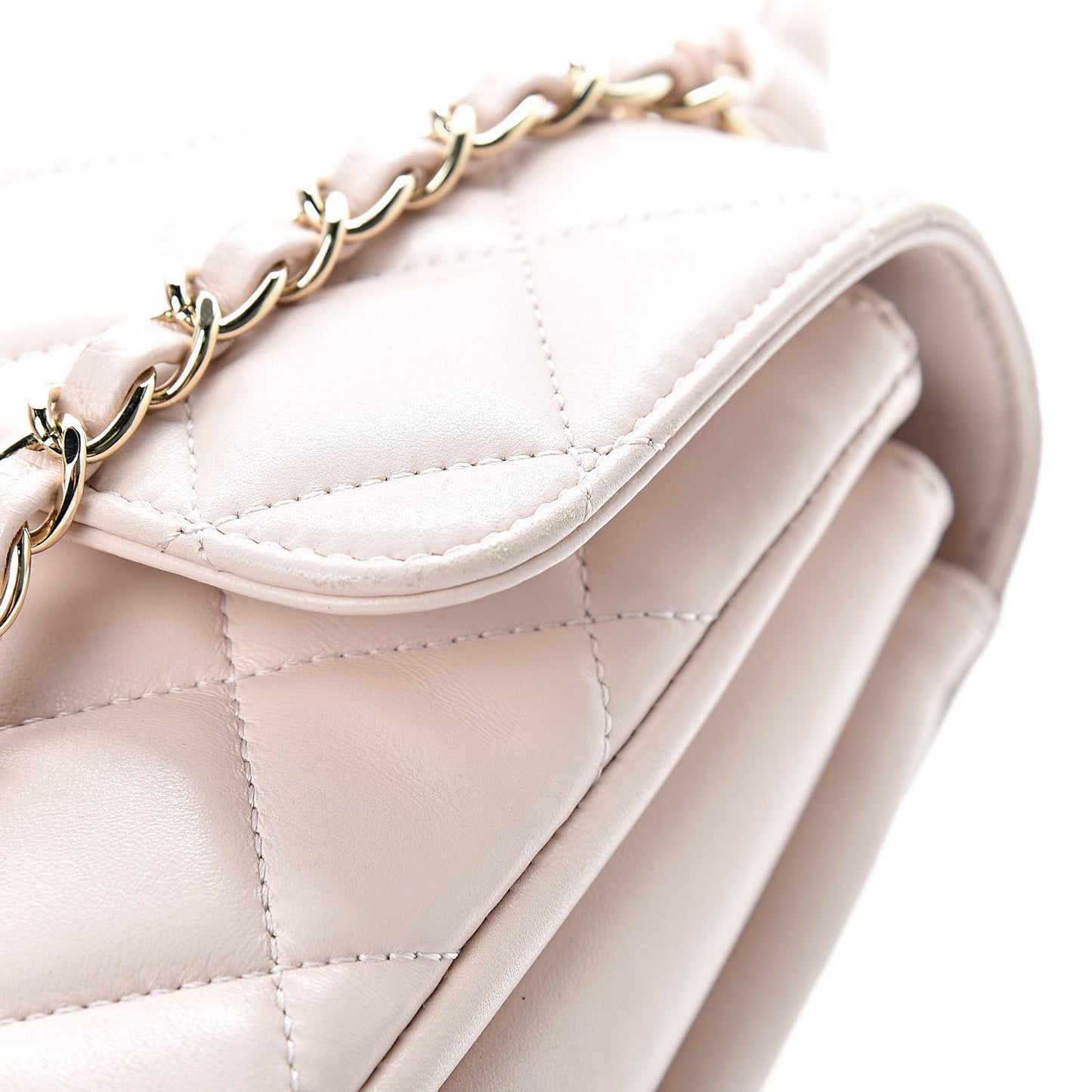 Lambskin Quilted Small Trendy CC Flap Dual Handle Bag Light Pink