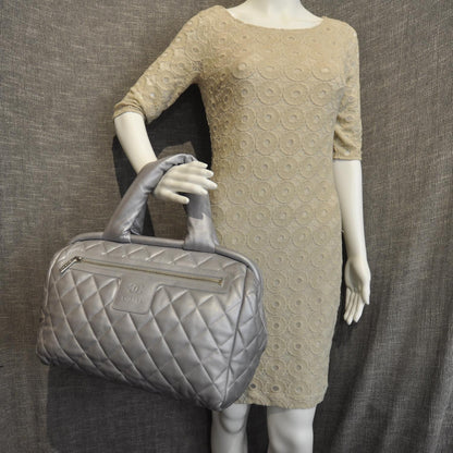 Chanel Lambskin COCO Cocoon Bowler Silver 2 of 9