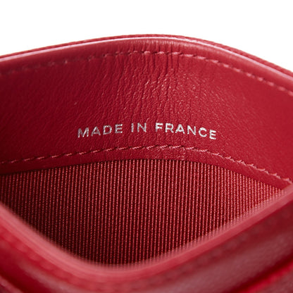 Chanel Caviar Quilted Card Holder Dark Pink 7 of 9