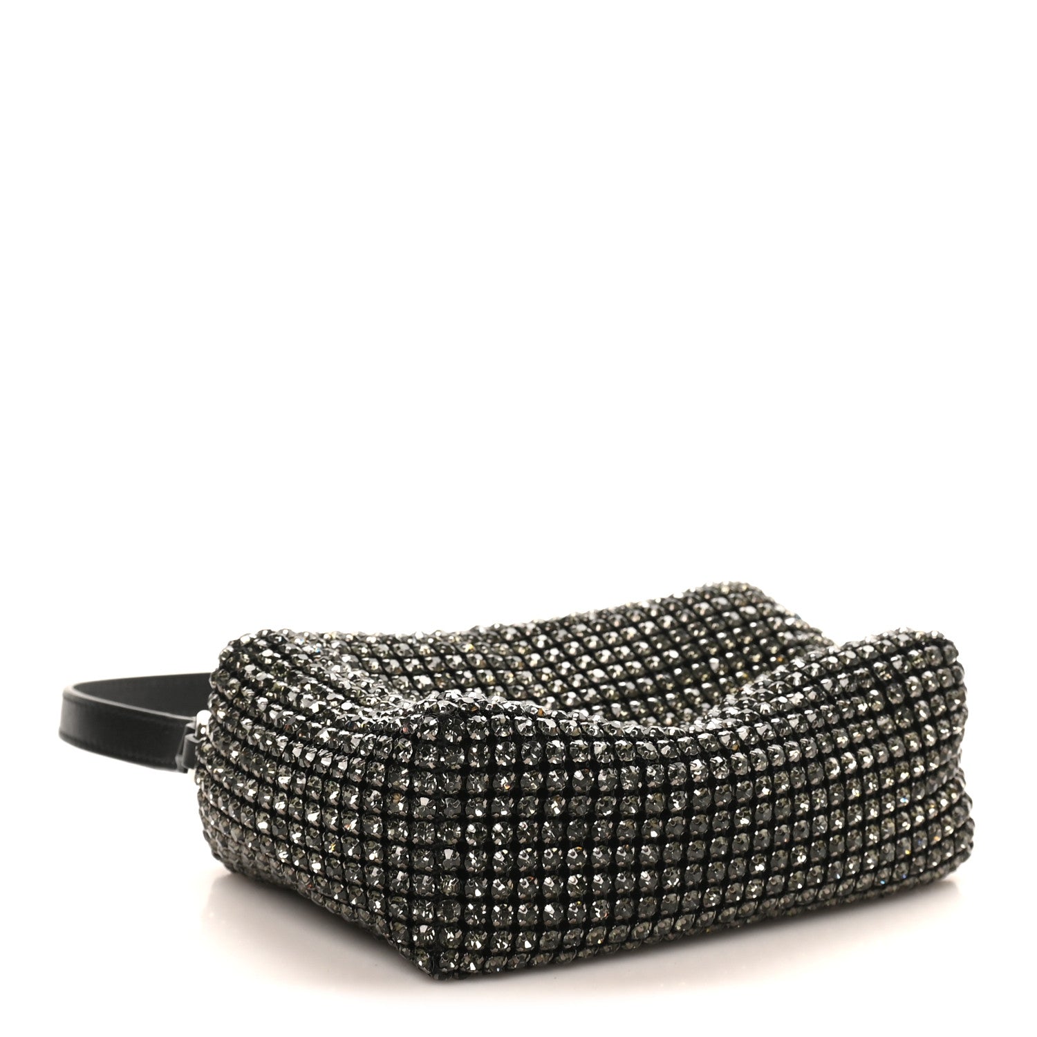 Alexander Wang Mesh Crystal Rhinestone Medium Heiress Pouch Black Silver 4 of 10