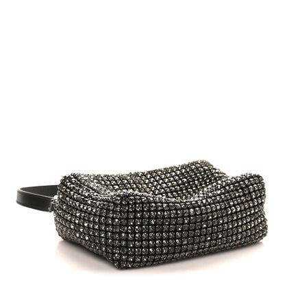 Alexander Wang Mesh Crystal Rhinestone Medium Heiress Pouch Black Silver 4 of 10