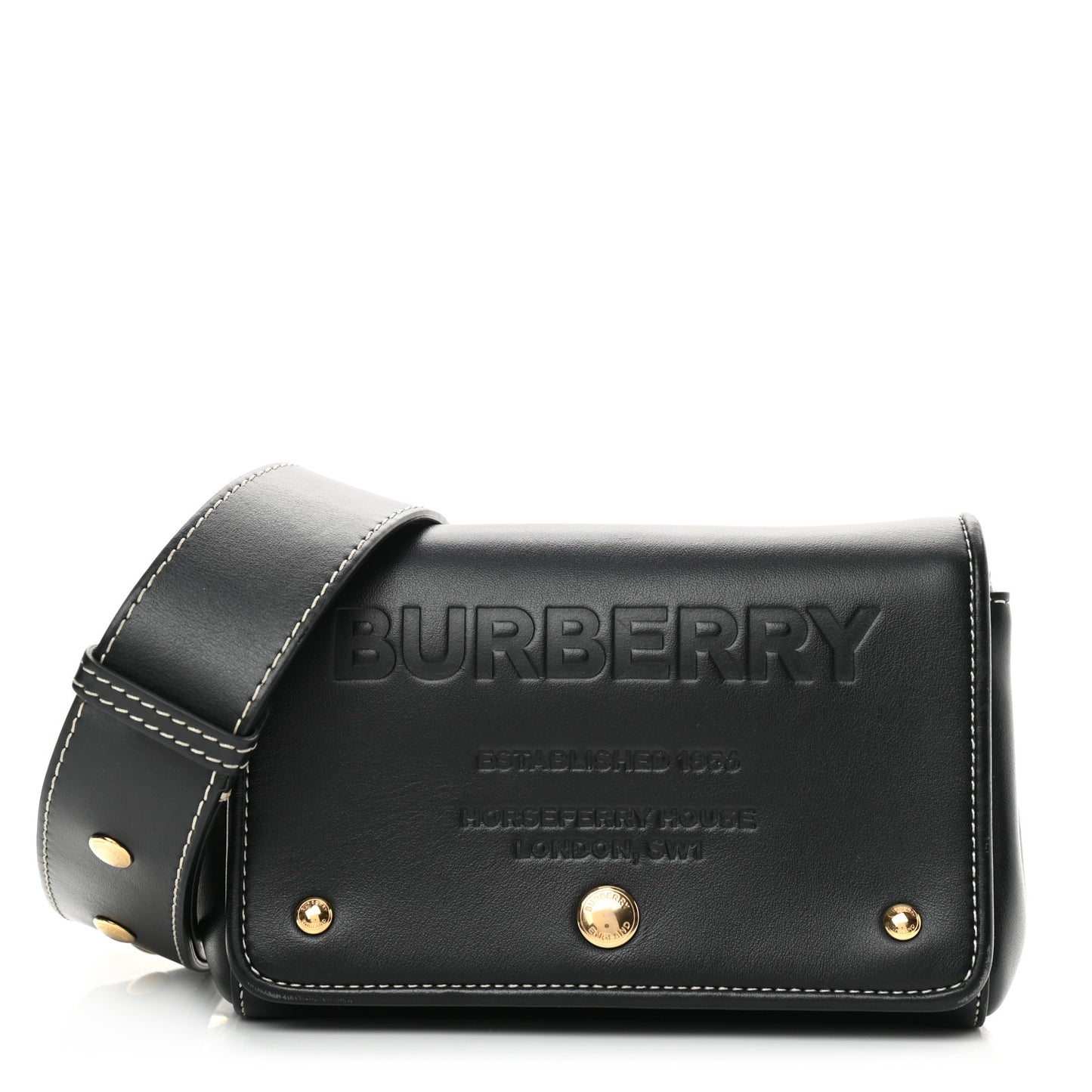 Smooth Calfskin Hackberry Crossbody Bag Black