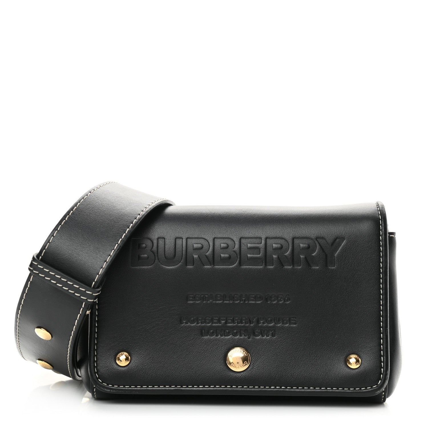 Burberry Smooth Calfskin Hackberry Crossbody Bag Black 1 of 18