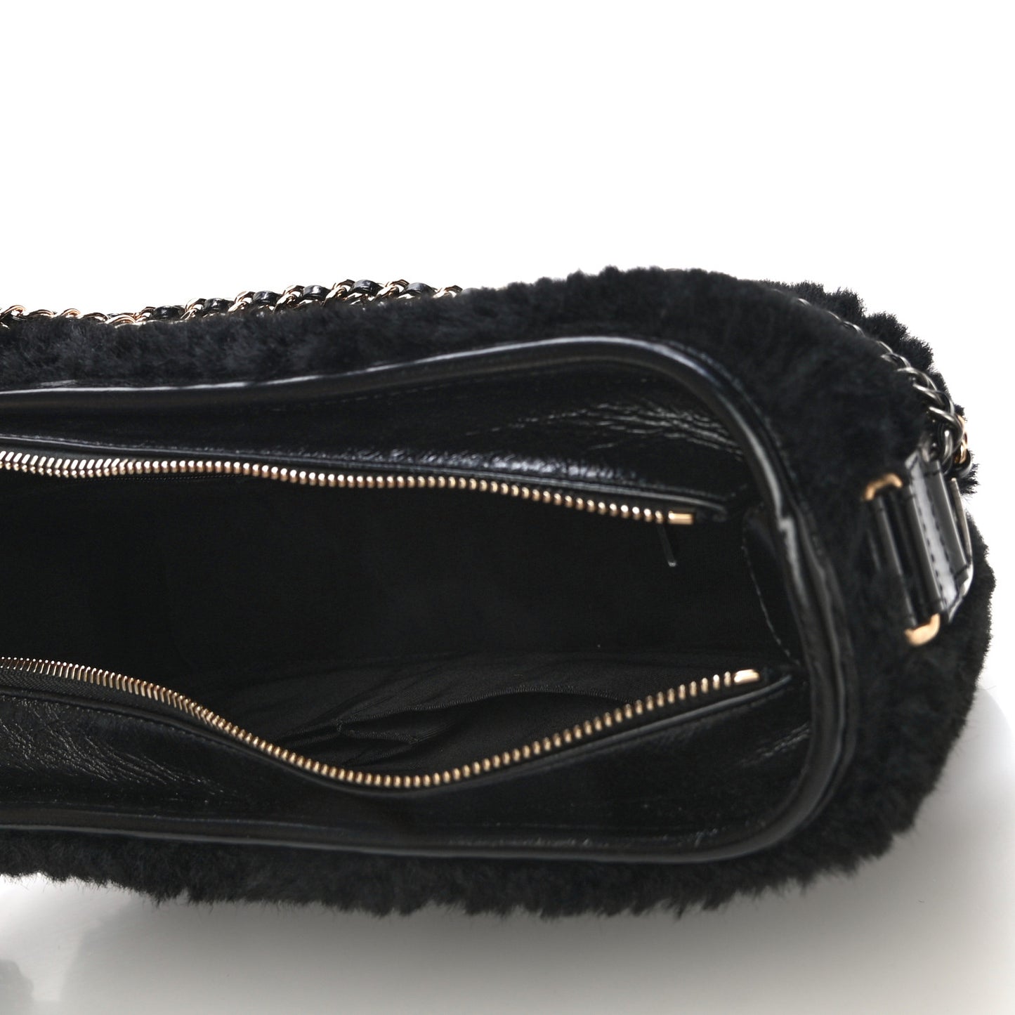 Shearling Medium Gabrielle Hobo Black