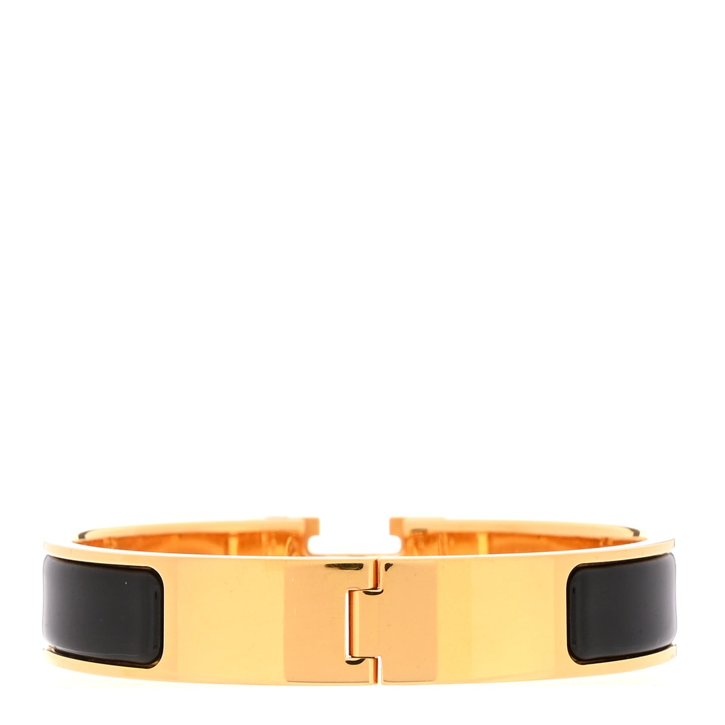 Enamel Narrow Clic Clac H Bracelet PM Black