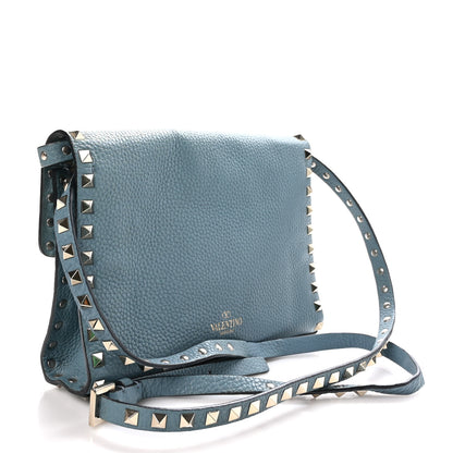 Valentino Garavani Pebbled Calfskin Medium Rockstud Flip Lock Crossbody Bag Celadon 3 of 9