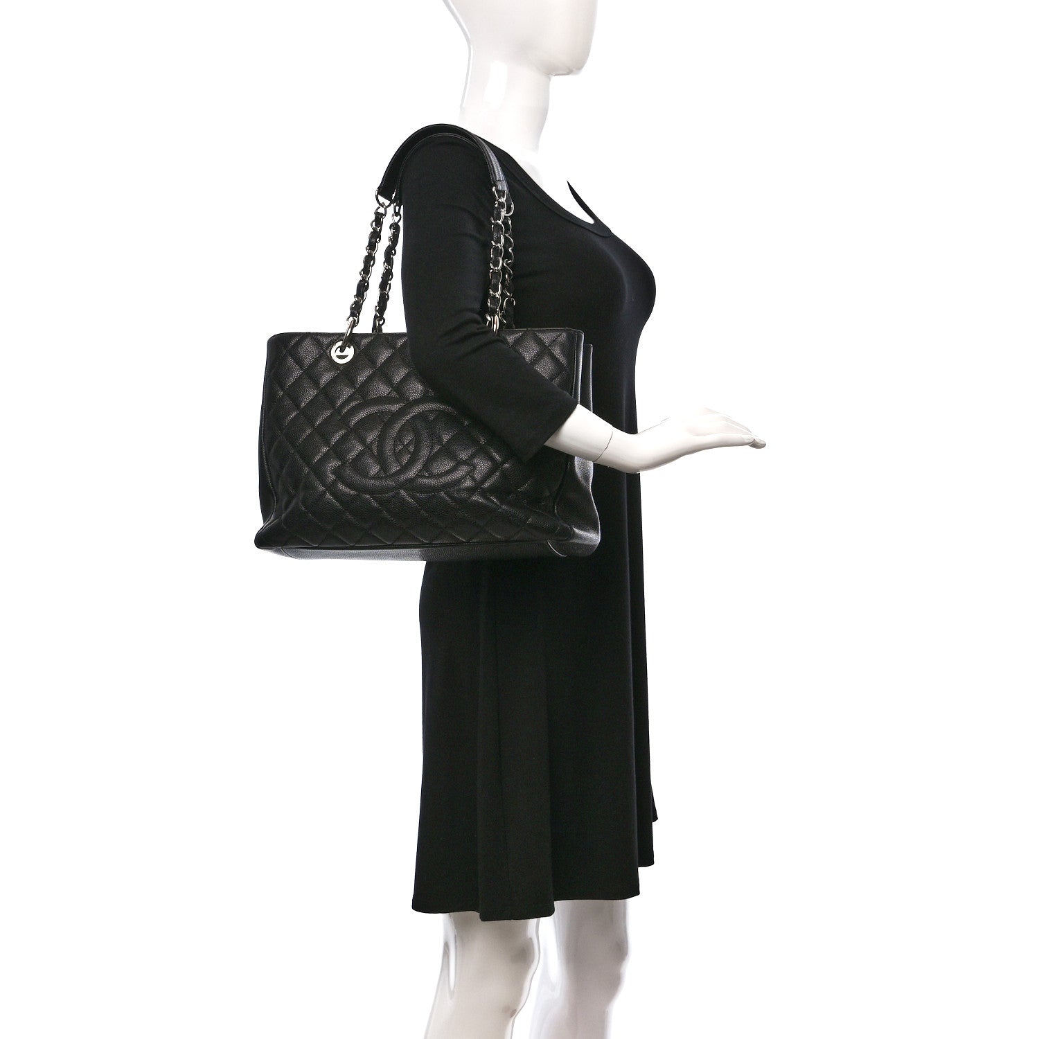 Chanel Caviar Quilted Grand Shopping Tote GST Black 2 of 11
