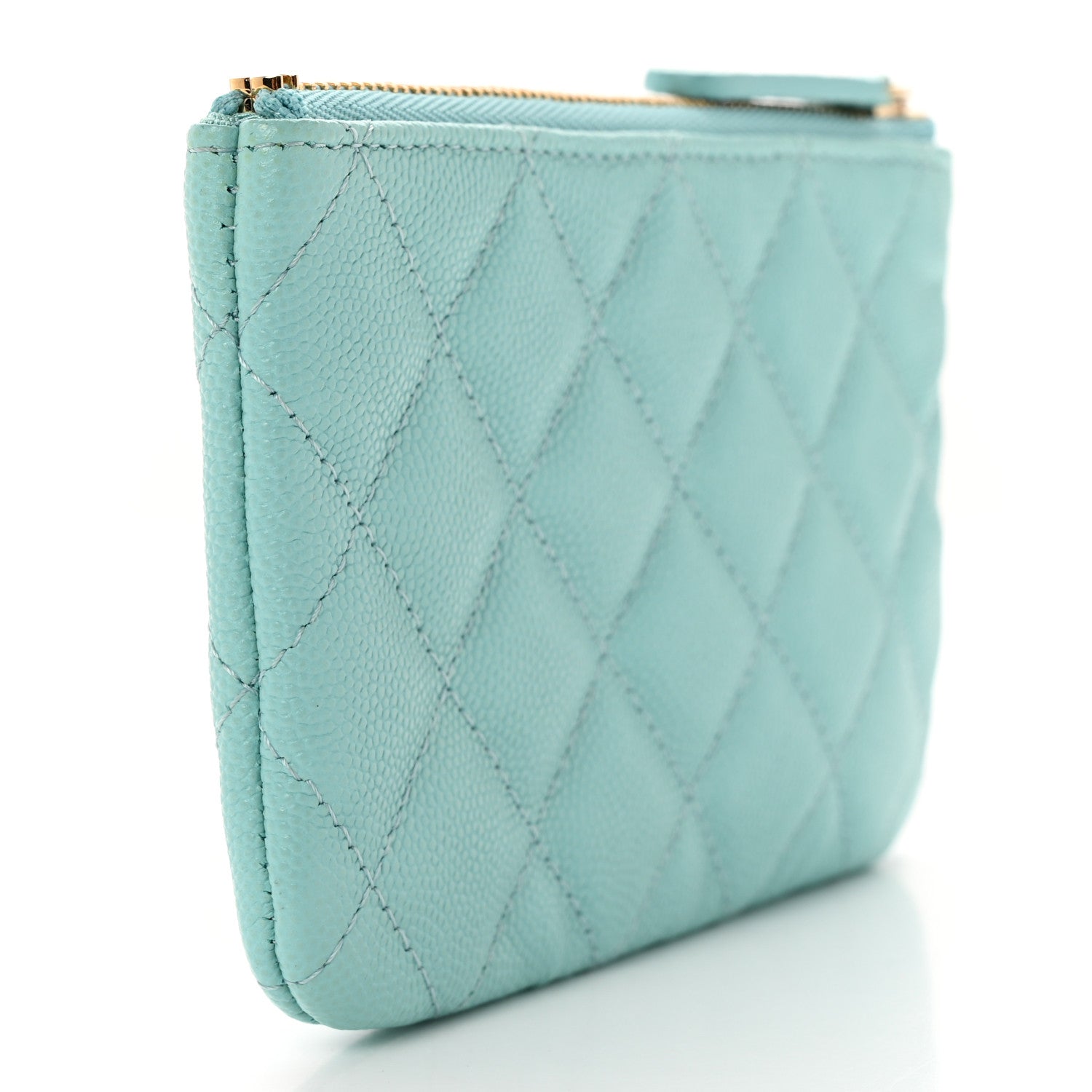 Chanel Caviar Quilted Small Cosmetic Case Light Blue 3 of 7