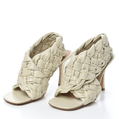 Bottega Veneta Shiny Nappa Intrecciato The Board Sandals 38.5 Wax 3 of 7