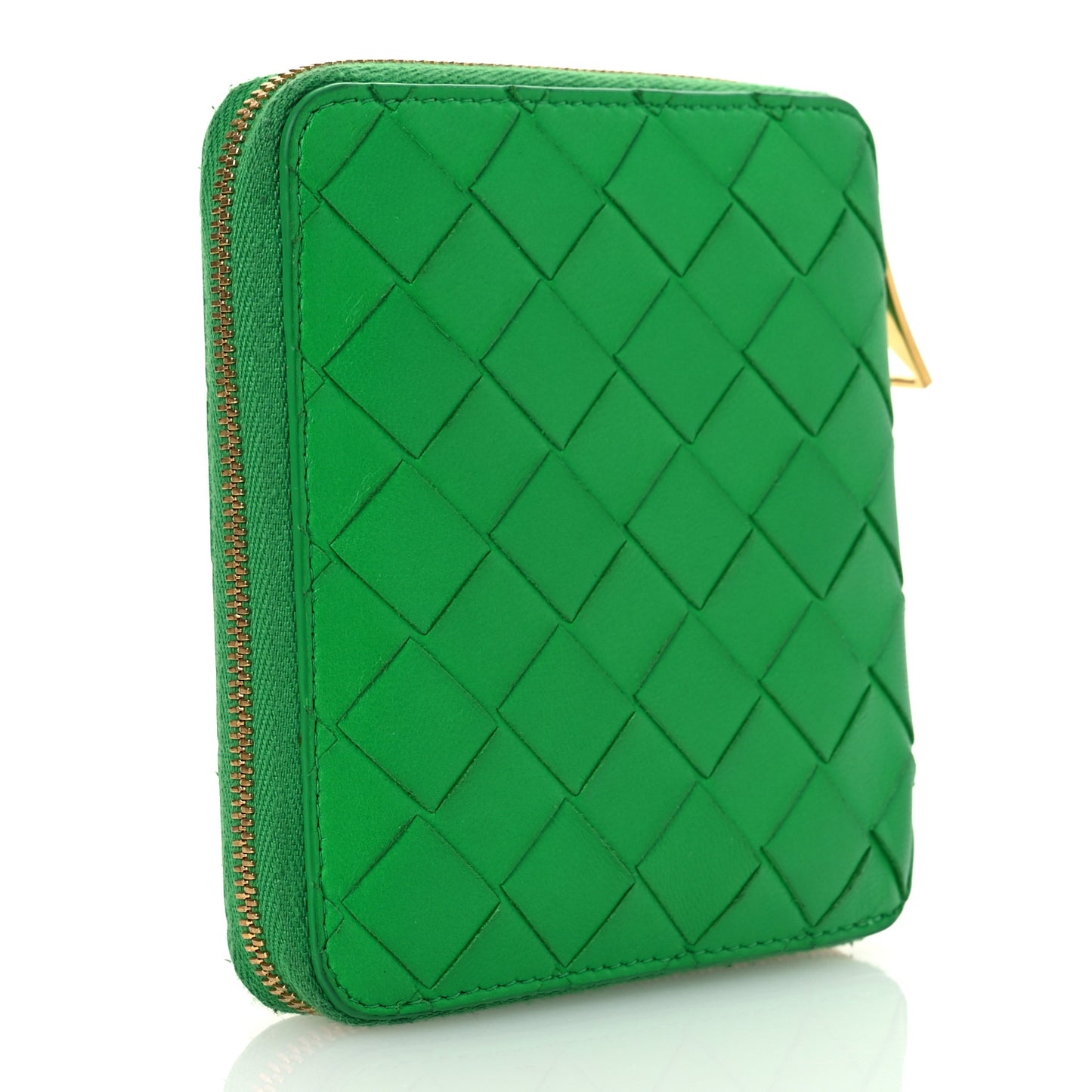 Nappa Intrecciato Zip Around Compact Wallet Parakeet