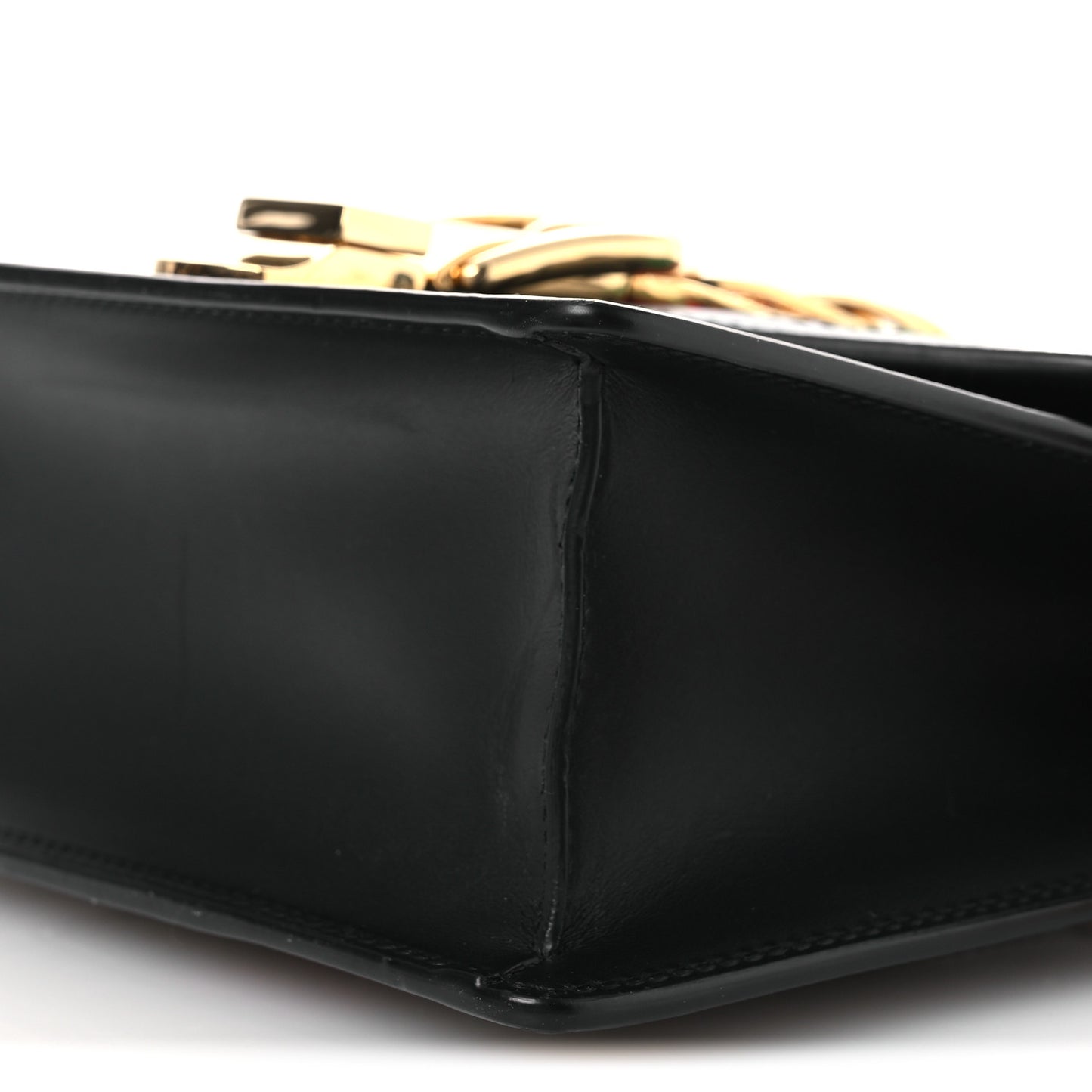 Calfskin Mini Sylvie Chain Shoulder Bag Black