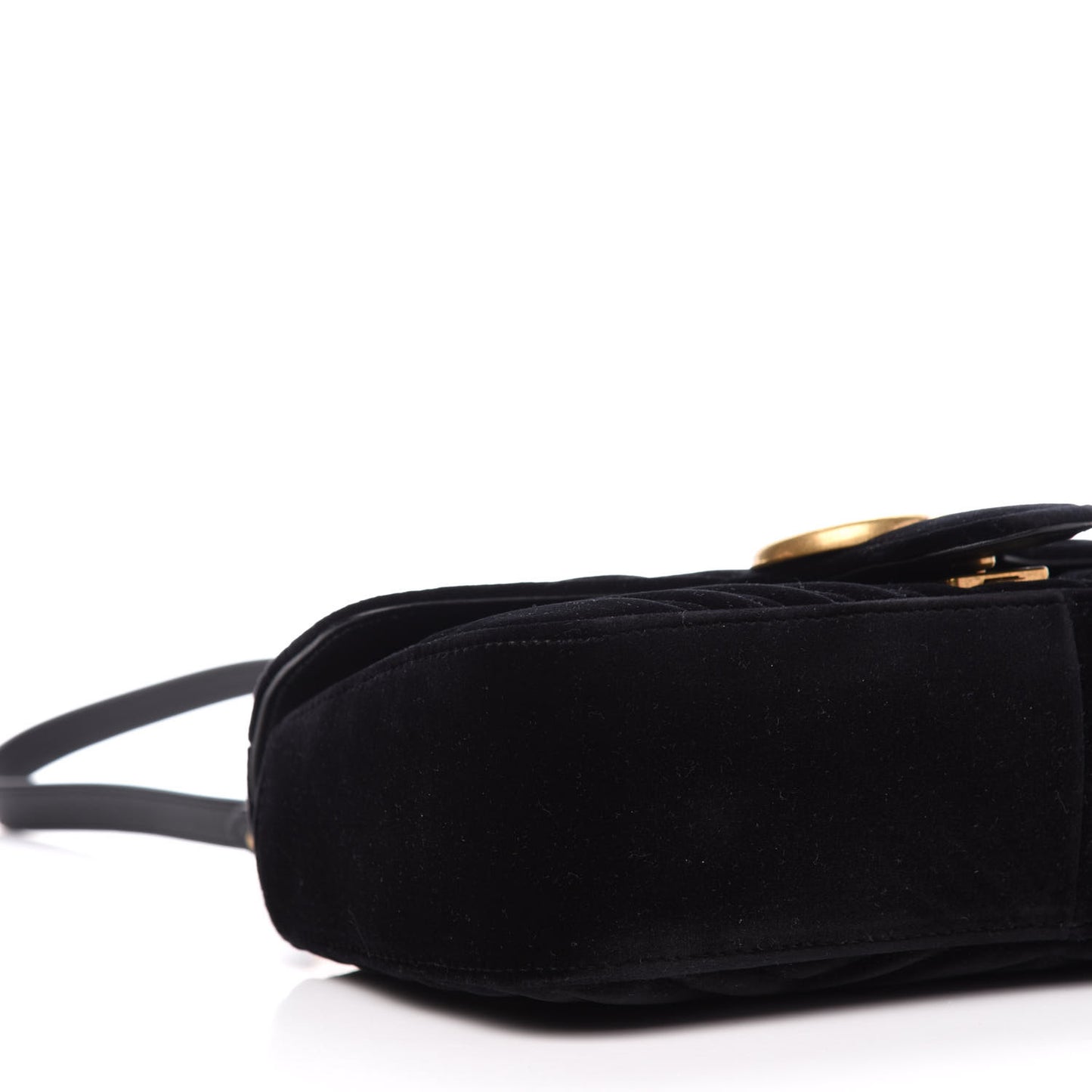 Velvet Matelasse Small GG Marmont Shoulder Bag Black