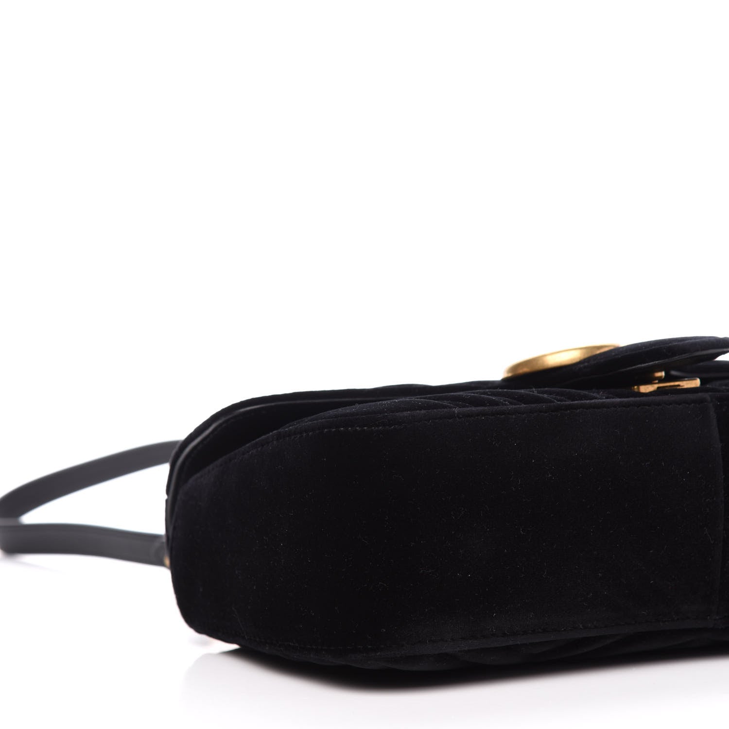 Gucci Velvet Matelasse Small GG Marmont Shoulder Bag Black 9 of 11