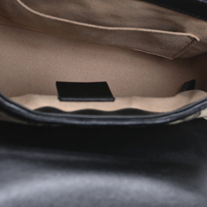 Gucci Monogram Azalea Calfskin Matelasse Diagonal Mini GG Marmont Top Handle Shoulder Bag Beige Ebony Black Beige Ebony Black 5 of 12