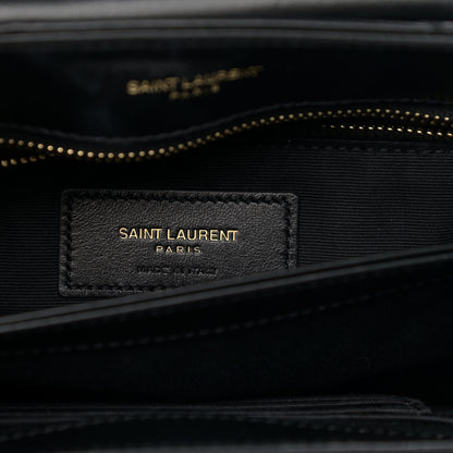 Saint Laurent Calfskin Y Quilted Monogram Toy Loulou Crossbody Bag Black 7 of 14