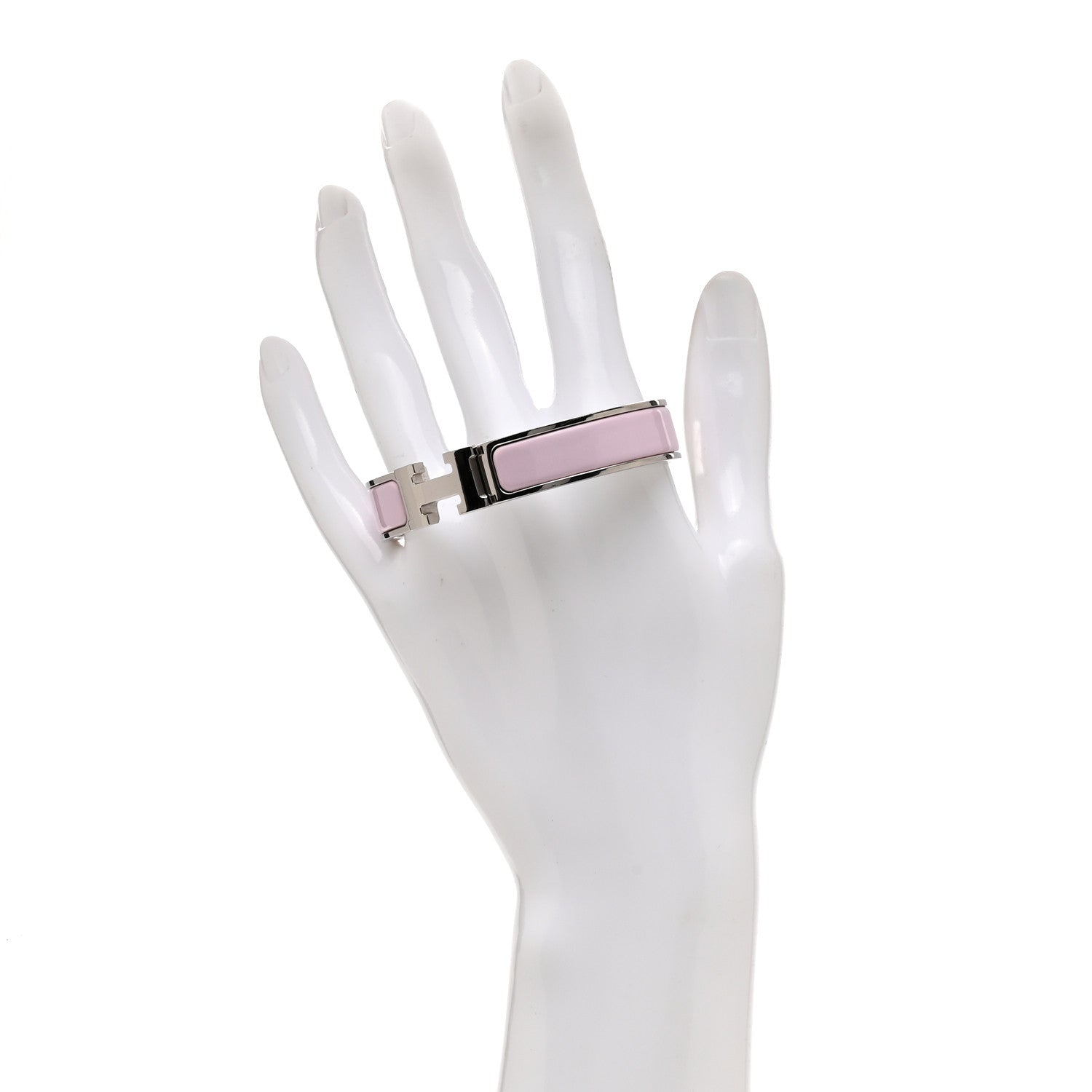 Hermes Enamel Narrow Clic Clac H Bracelet PM Rose Dragee 2 of 5