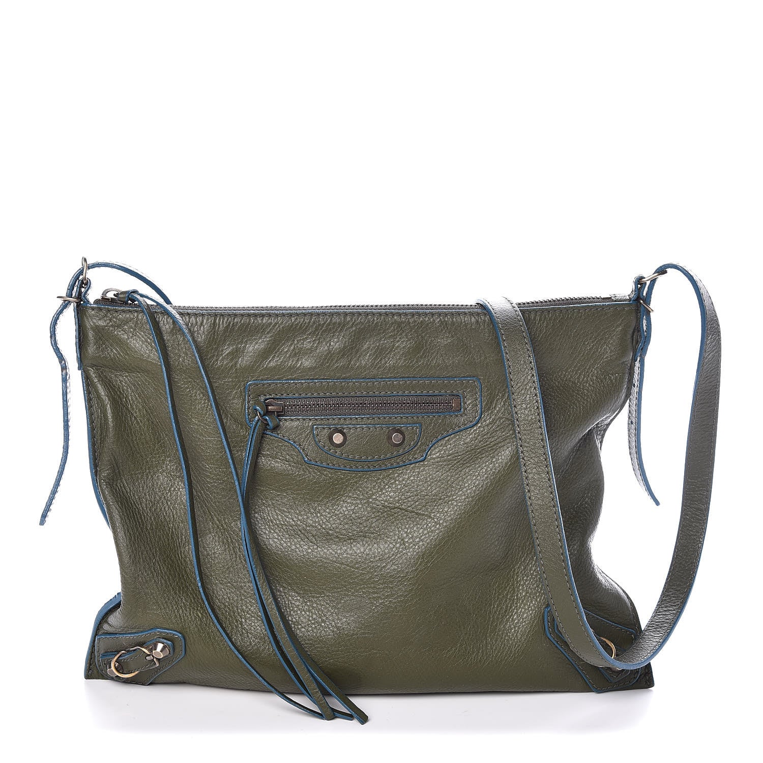Balenciaga Veau Papier Highlight Neo Crossbody Vert Kaki 1 of 10
