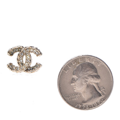 Chanel Crystal CC Earrings Light Gold 2 of 6