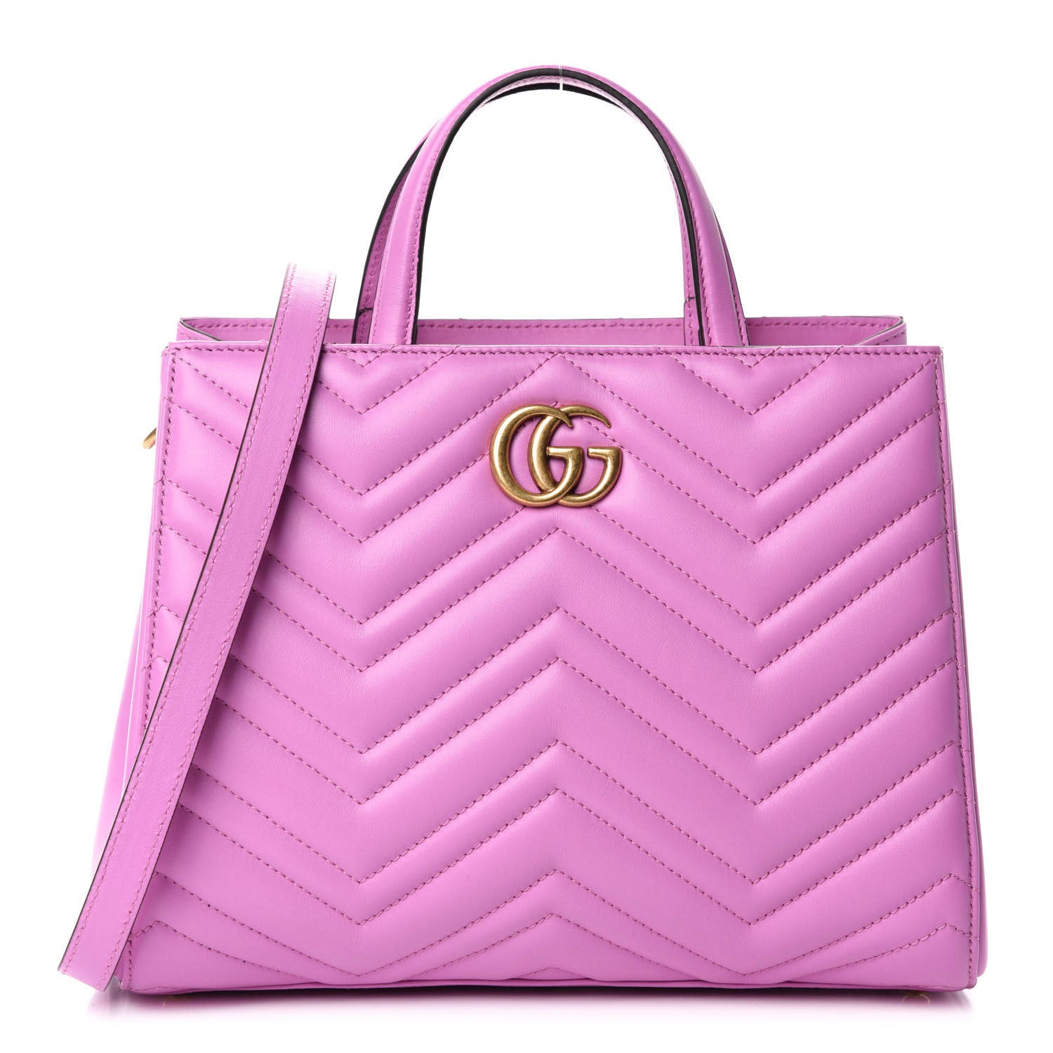Gucci Calfskin Matelasse Small GG Marmont Tote Candy Mousse 1 of 11