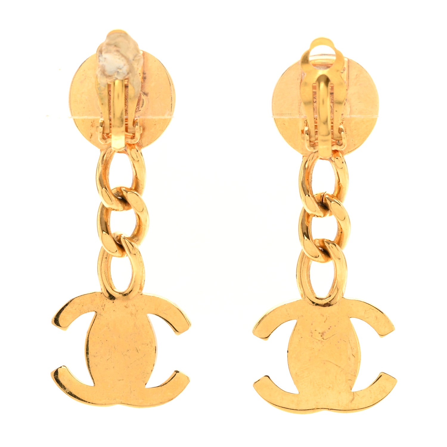 Chanel CC Drop Turnlock Clip On Earrings Gold 3 of 4