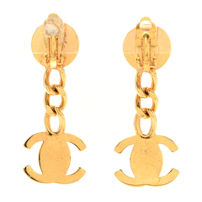 Chanel CC Drop Turnlock Clip On Earrings Gold 3 of 4
