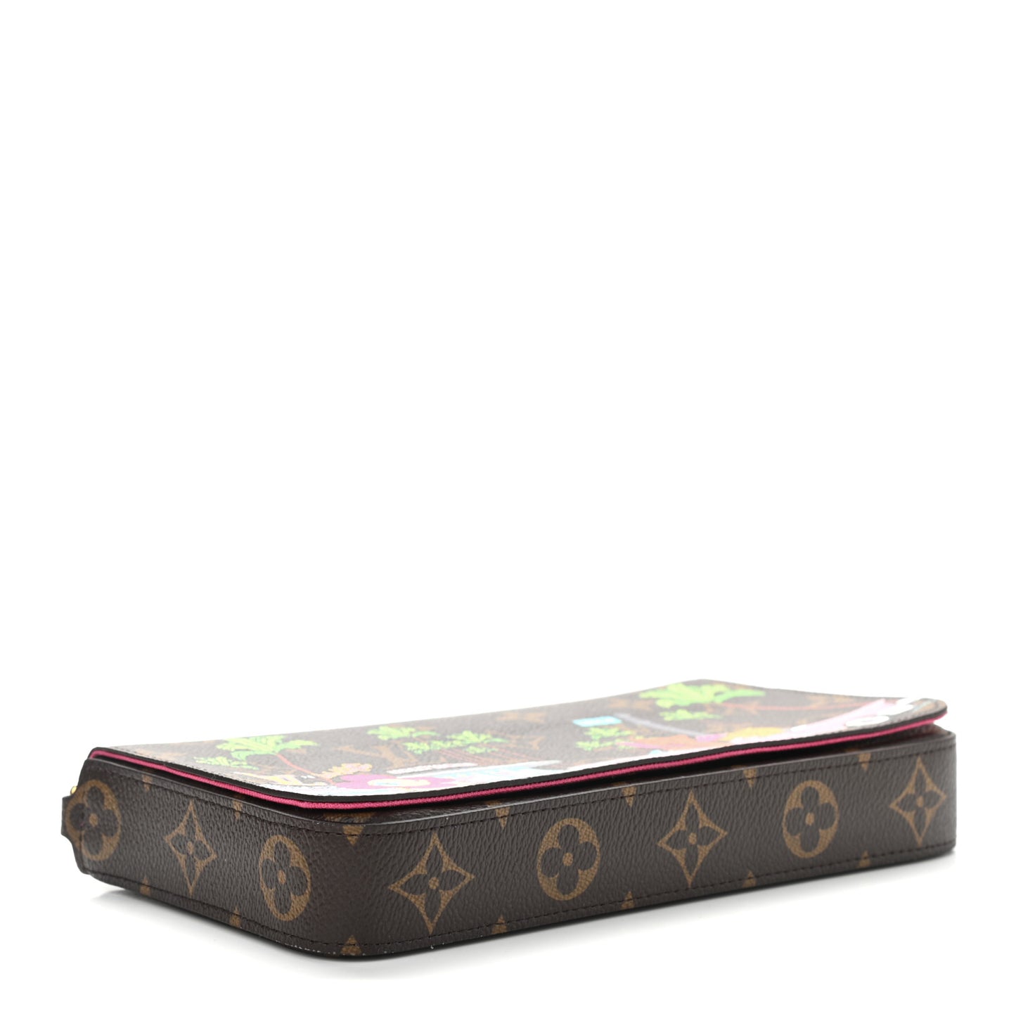 Monogram 2021 Christmas Animation Hollywood Pochette Felicie Chain Wallet Fuchsia